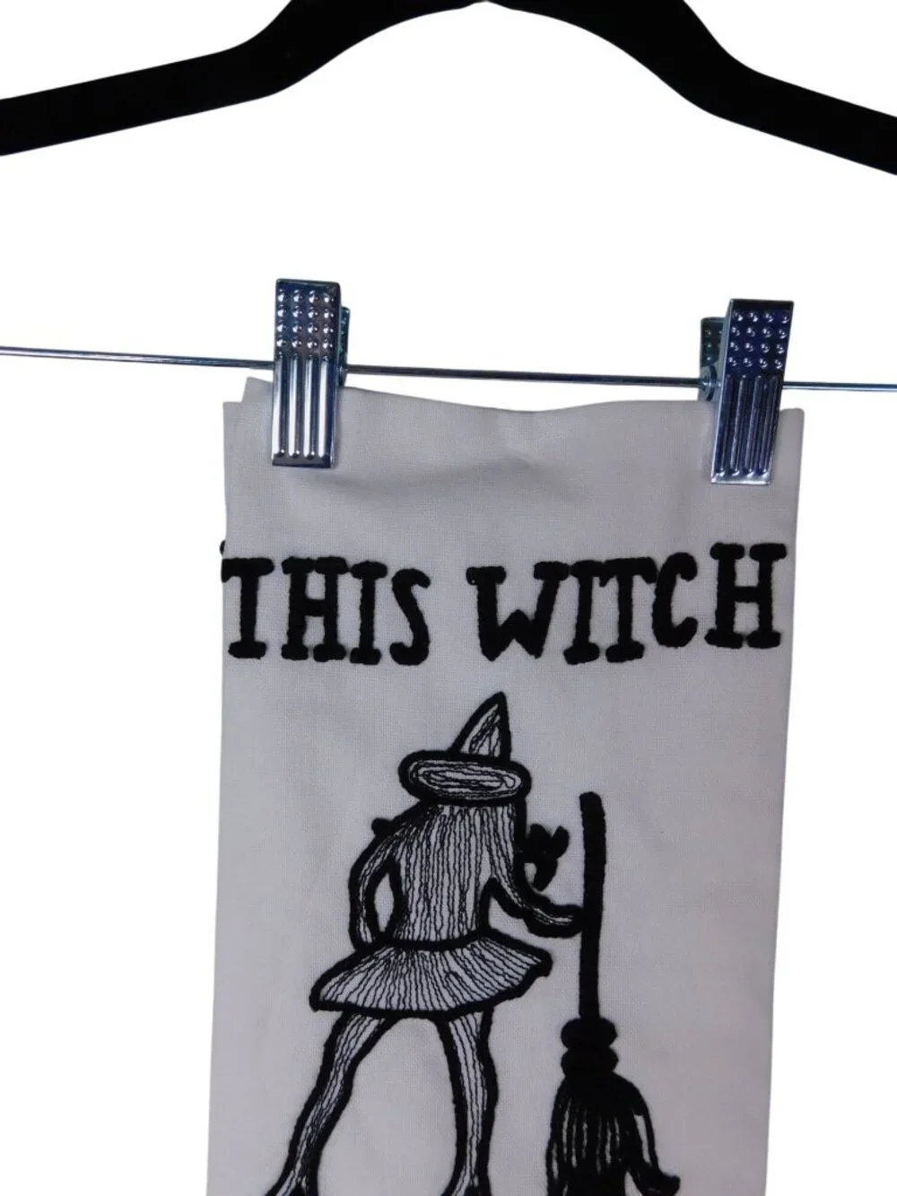 This Witch Can Cook Embroidered Kitchen Towel Set Of 2 Halloween Decor 18x28 Inc